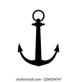 Navy ship anchor hook icon | Black Vector illustration |