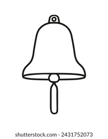 Navy ship bell, simple style maritime flat silhouette icon