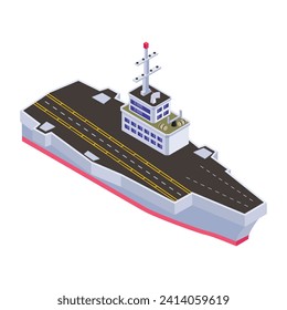 Un icono de un barco de la marina aislado en fondo blanco