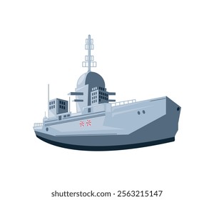 navy ship on white background isolated design