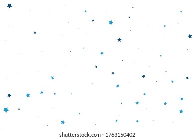 Navy Stars Anniversary. Azure Confetti Wallpaper. Cobalt Falling Background. Celebration Wallpaper. Blue Glitter Modern. Sparkling Background. Texture Anniversary. Universe Space.