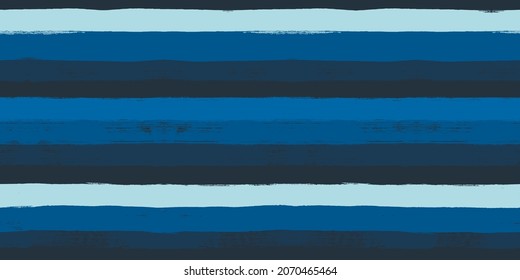 Navy gestreiftes Muster, dunkelblauer Streifen nahtloser Hintergrund, Meerespinselstriche. Vektor-Grunge-Streifen, nautischer Malpinsel