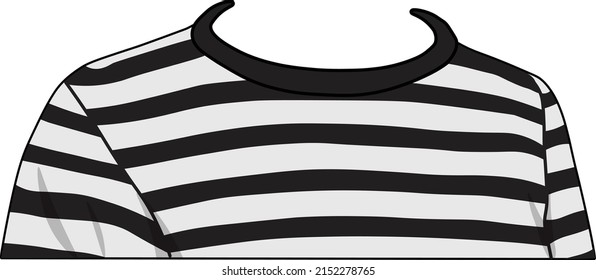 Navy Striped Tee, Which can be used as accessories, traits, assets,  which could be placed on any head character and use it as traits for your nft collection.