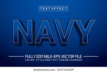 Navy text editable style effect