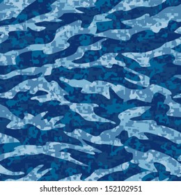 Navy Tiger Stripe Camouflage Seamless Background Pattern