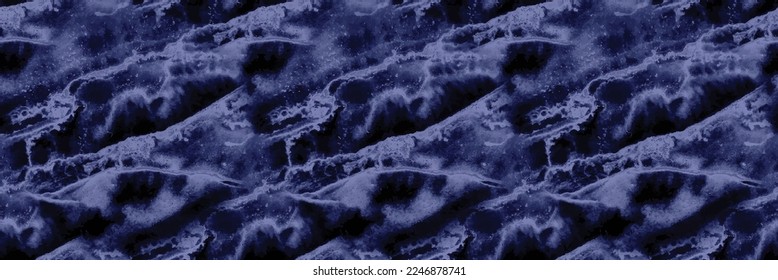 Navy Tile Marble Watercolor. Navy Marble Rock Pattern. White Alcohol Ink Watercolor. Blue Seamless Background. Water Color Splash Floor. Blue Sea Stone. Light Vector Granite. Vector Abstract Sea Foam