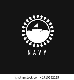 Navy Troops Logo Design Vector