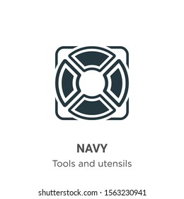 Navy vector icon on white background. Flat vector navy icon symbol sign from modern tools and utensils collection for mobile concept and web apps design.