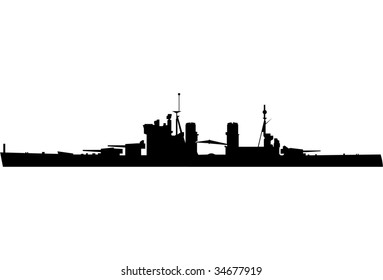 Navy Warship Silhouette