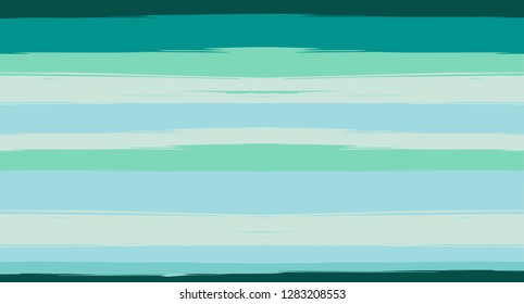 Navy Watercolor Horizontal Seamless Sailor Stripes. Geometric Abstract Cool Graffiti Maritime Texture. Hand Painted Male or Female T-Shirt Autumn Banner Design. Blue Long Watercolor Sailor Stripes