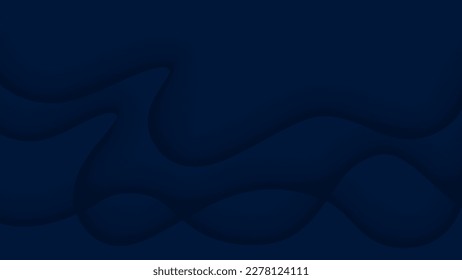 Navy wavy background. Geometric banner with gradient waves