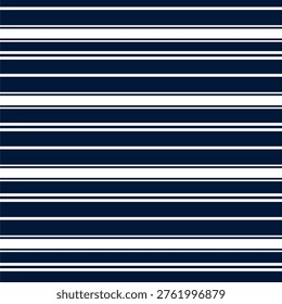 Navy White Horizontal Stripe Seamless Pattern Minimal Classic Lines