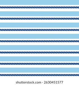 Navycore striped blue nautical rope seamless pattern for yacht style design. Vector illustration template for prints.