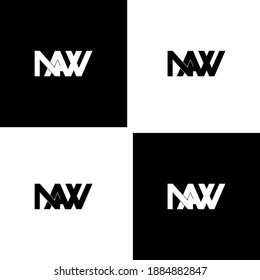 naw letter original monogram logo design