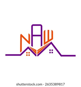 NAW Real State logo design, NAW simple and modern logo. NAW luxurious alphabet design  