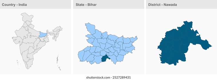 Nawada District map (Bihar State, Republic of India), Nawada District, Bihar State, Republic of India, Government of Bihar, Indian territory, Eastern India, politics, village, tourism