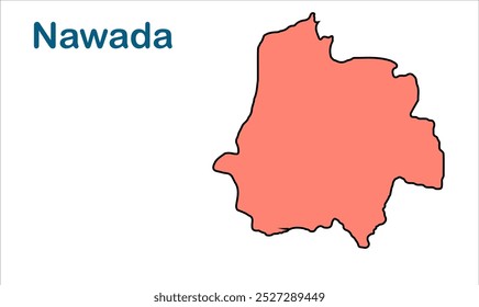 Mapa da subdivisão de Nawada, Distrito de Nawada, Estado de Bihar, República da Índia, Governo de Bihar, território indiano, Índia Oriental, política, aldeia, turismo