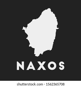 Naxos icon. Island map on dark background. Stylish Naxos map with island name. Vector illustration.