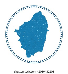Naxos sticker. Travel rubber stamp with map of island, vector illustration. Can be used as insignia, logotype, label, sticker or badge of the Naxos.