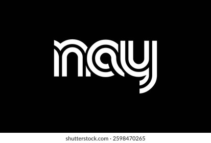 NAY Creative Unique Modern Letter Logo Design. Stylized logo featuring a unique letter design, presenting abstract minimalist aesthetics and modern appeal.