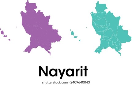 Mapa del estado de Nayarit en México