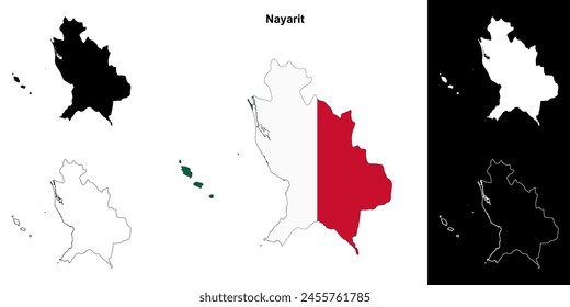 Mapa de esquema del estado de Nayarit