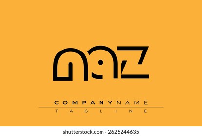 NAZ abstract letter design. Modern Business Logo Design With Abstract Typography and Contemporary Style
