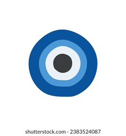 Nazar Amulet vector symbol flat design. Isolated Evil Eye Talisman believed to protect against the evil eye label sign.