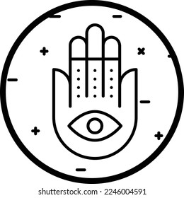 Nazar or The Evil Eye concept, blue eyes made of glass vector line icon design, Republic of Turkiye symbol, Turkey culture sign, Turkish traditions Elements stock illustration
