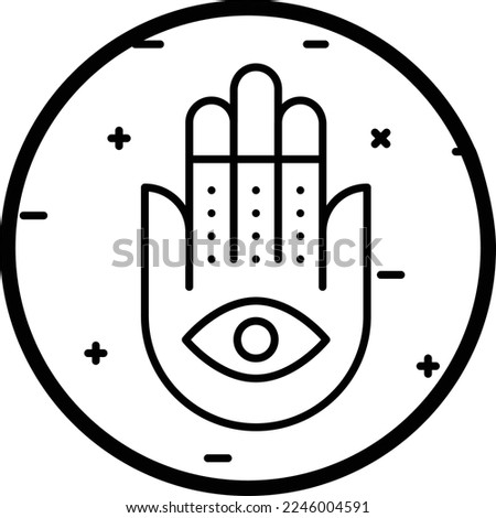 Nazar or The Evil Eye concept, blue eyes made of glass vector line icon design, Republic of Turkiye symbol, Turkey culture sign, Turkish traditions Elements stock illustration