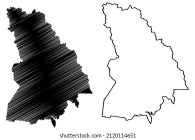 Nazare municipality (Bahia state, Municipalities of Brazil, Federative Republic of Brazil) map vector illustration, scribble sketch Nazare das Farinhas map