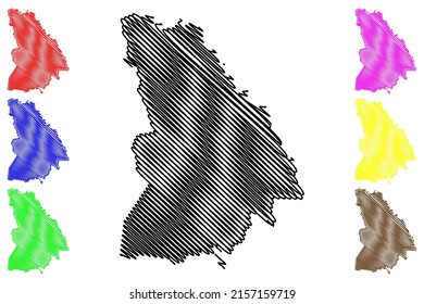 Nazare municipality (Bahia state, Municipalities of Brazil, Federative Republic of Brazil) map vector illustration, scribble sketch Nazare das Farinhas map