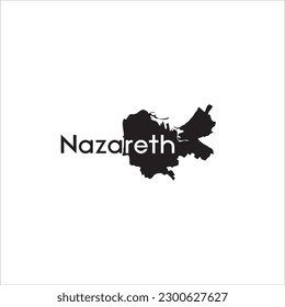 Nazareth map and black lettering design on white background