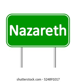 Nazareth road sign isolated on white background.
