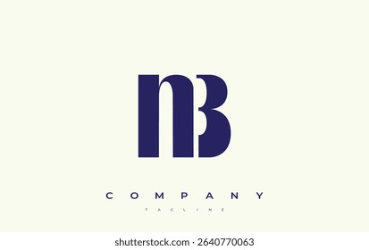 NB Abstract Geometric Logo Design. Modern and elegant logo design with simplistic typography elements, showcasing branding excellence.