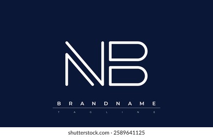 NB Abstract letter logo. This logo icon incorporate with abstract shape in the creative way