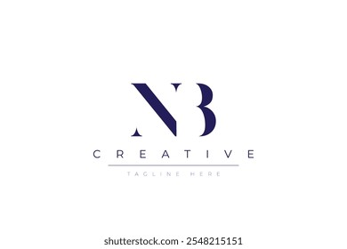 NB abstract minimalist letters Logo Monogram. It is a minimalist logo, this logo is made by combining two letters