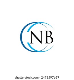 NB abstract monogram logo design. NB creative initials letter logo concept. NB vector letter design.
