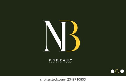 NB Alphabet letters Initial Monogram Logo BN, N und B