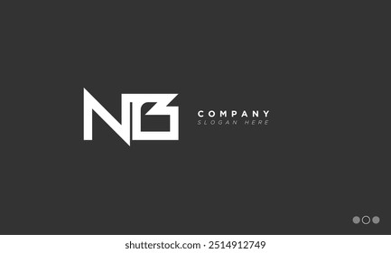 NB Alphabet letters Initials Monogram logo BN, N and B