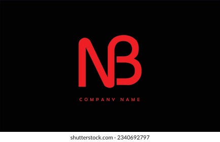 Monograma con el logotipo de las letras abstractas NB, BN