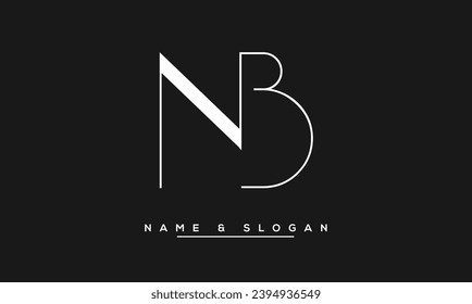 Monograma con el logotipo de las letras abstractas NB, BN