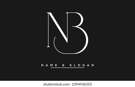 Monograma con el logotipo de las letras abstractas NB, BN