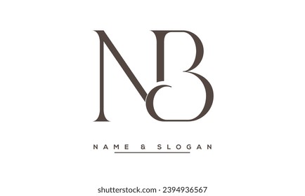 NB,  BN  Abstract  Letters  Logo  Monogram