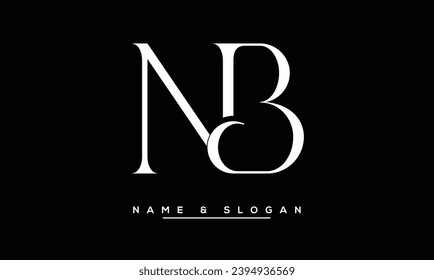 Monograma con el logotipo de las letras abstractas NB, BN