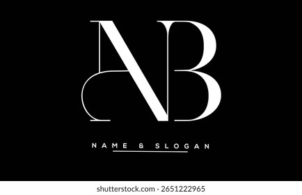 NB, BN LETRAS ABSTRATAS LOGOTIPO MONOGRAMA