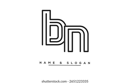 NB, BN Abstrakte Buchstaben Logo-Monogramm