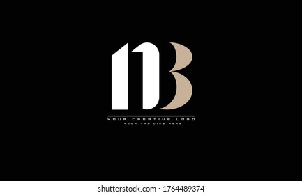 NB BN abstract vector logo monogram template