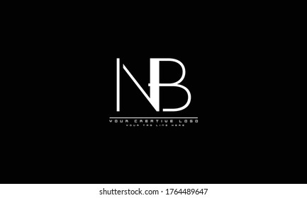 NB BN abstract vector logo monogram template