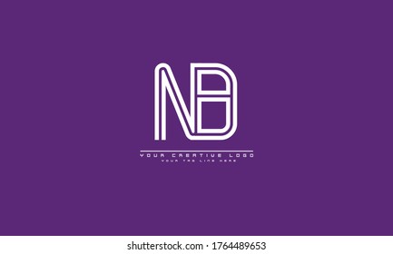 plantilla de monograma del logotipo del vector abstracto de BN de NB